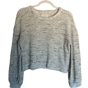 Texture & Thread Madewell white with black long sleeves oversized size Small